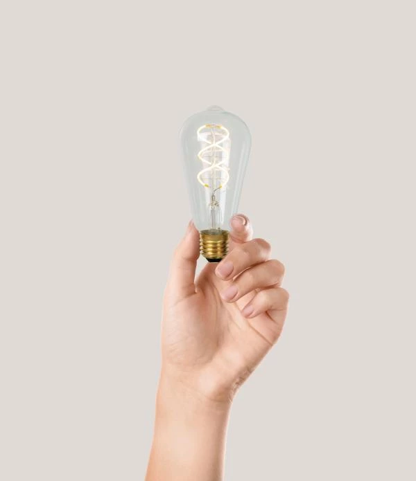 Lucide ST64 - Filament bulb - Ø 6,4 cm - LED Dim. - E27 - 1x4,9W 2700K - Transparant - atmosphere 1